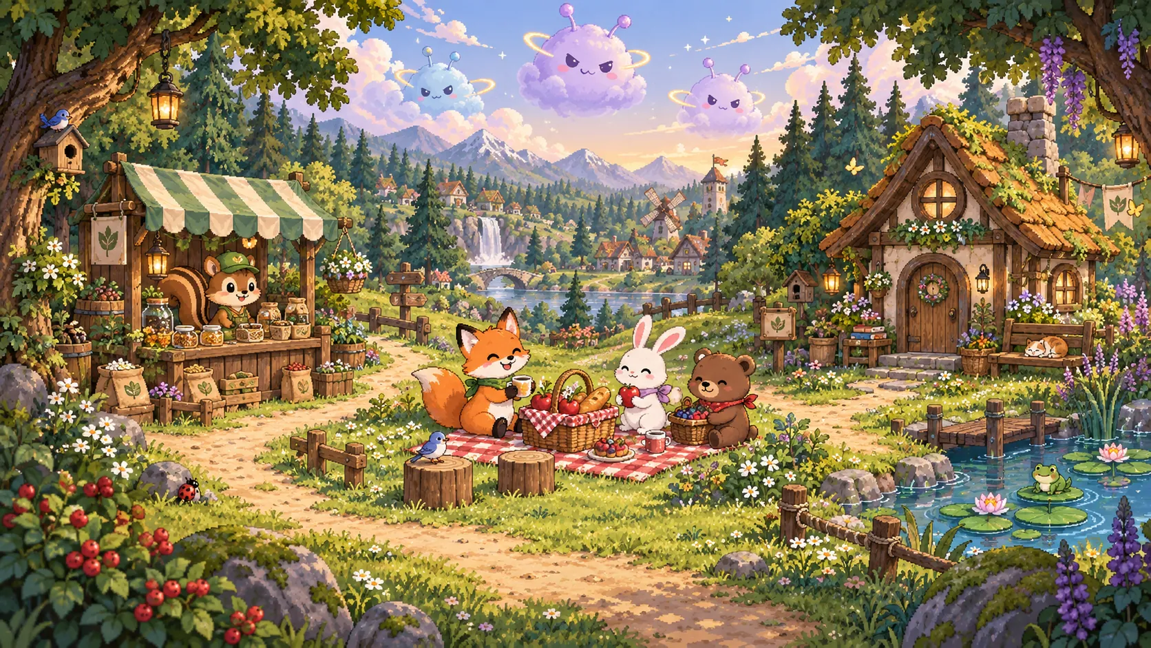 Лесной лагерь · иллюстрация из игры